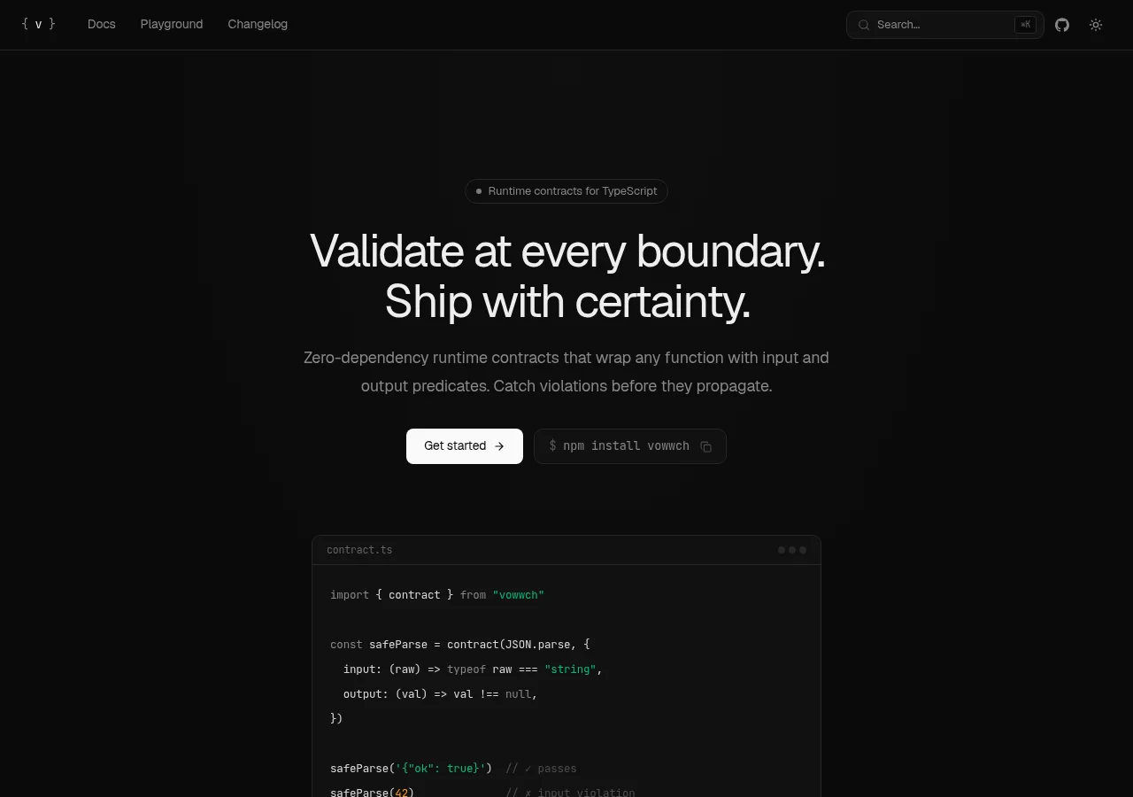 vowwch runtime contracts landing page